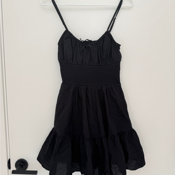 Aritzia Poplin Black Mini Dress - Picture 2 of 3